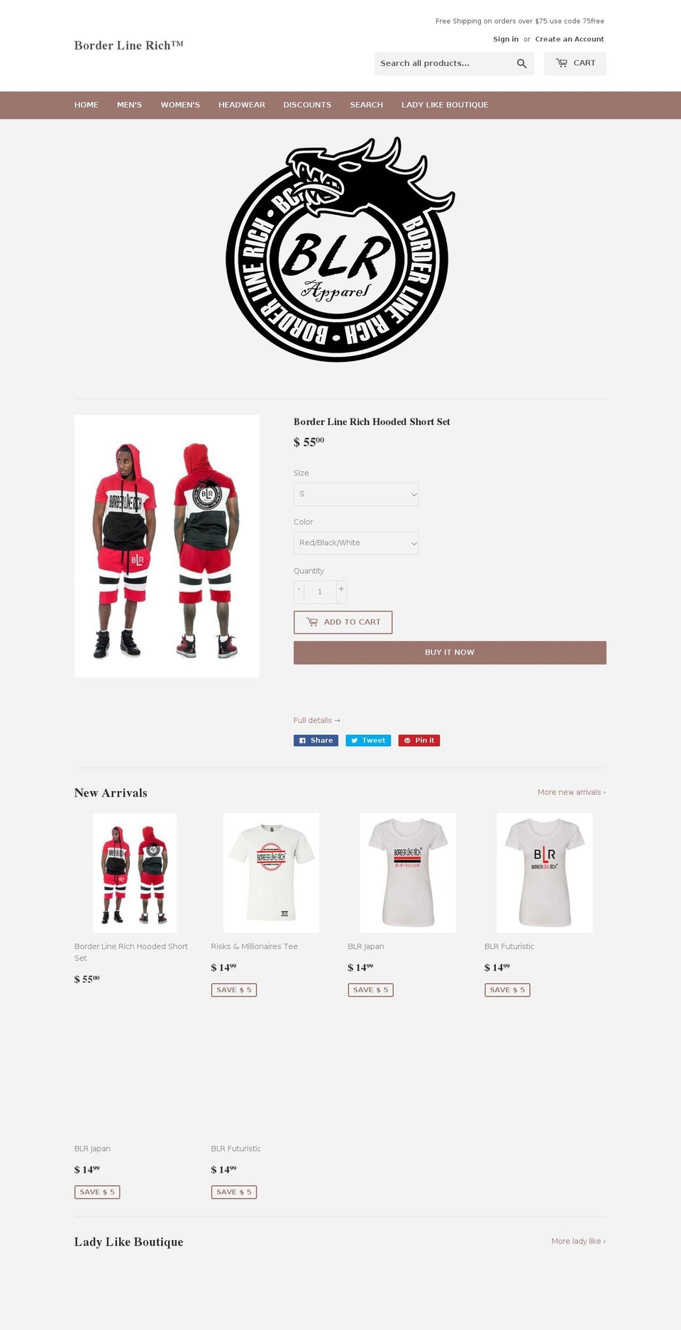 blrapparel.com — Shopify storefront screenshot