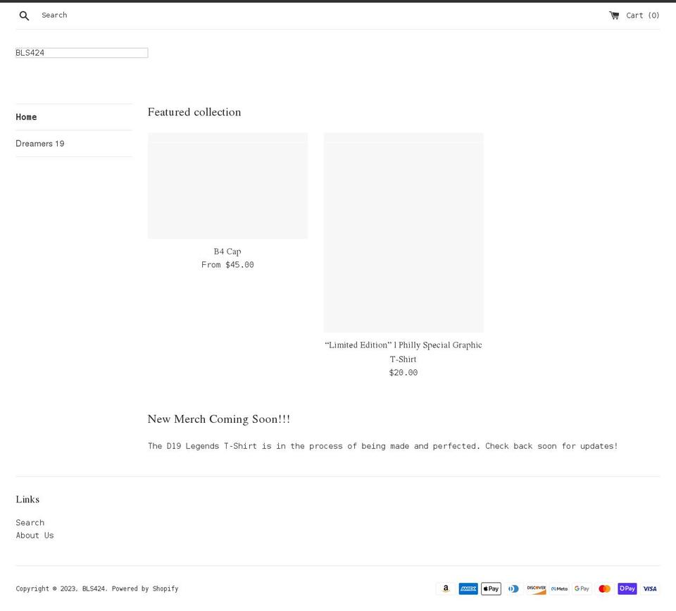 bls424.com shopify website screenshot