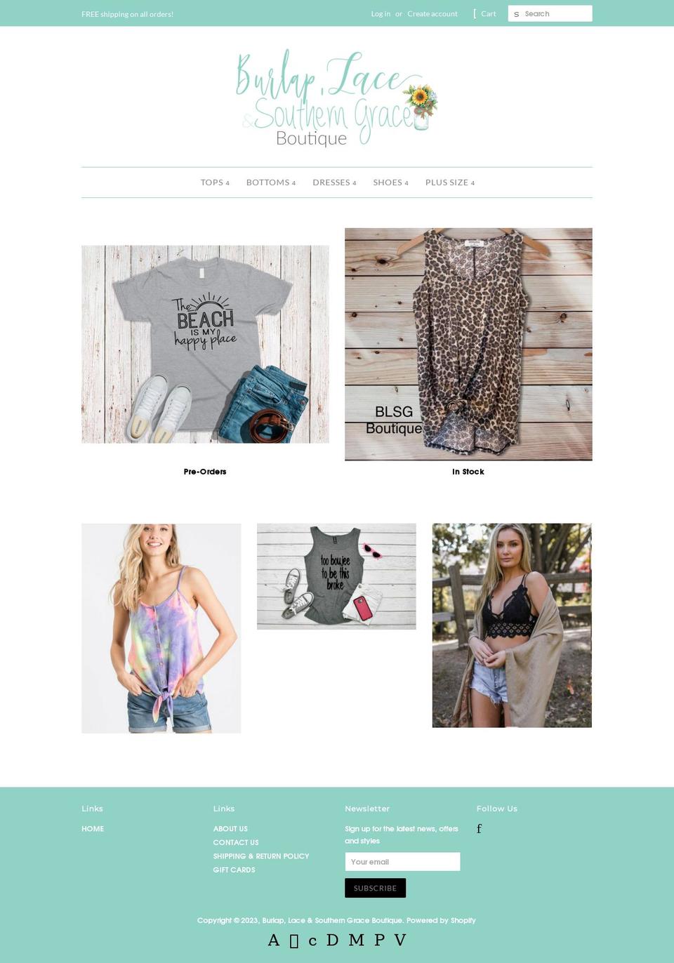 blsgboutique.net shopify website screenshot