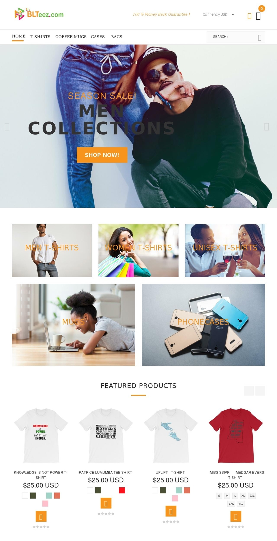 YourStore Shopify theme site example blteez.com