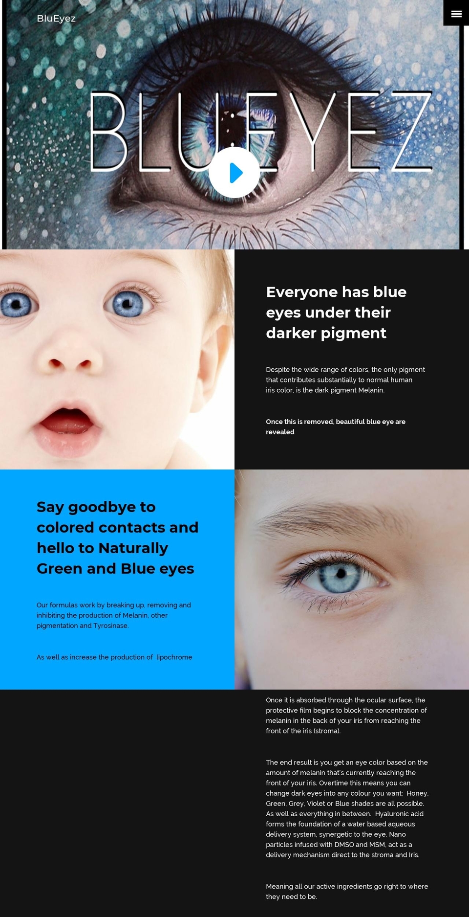 blu-eyez.com shopify website screenshot