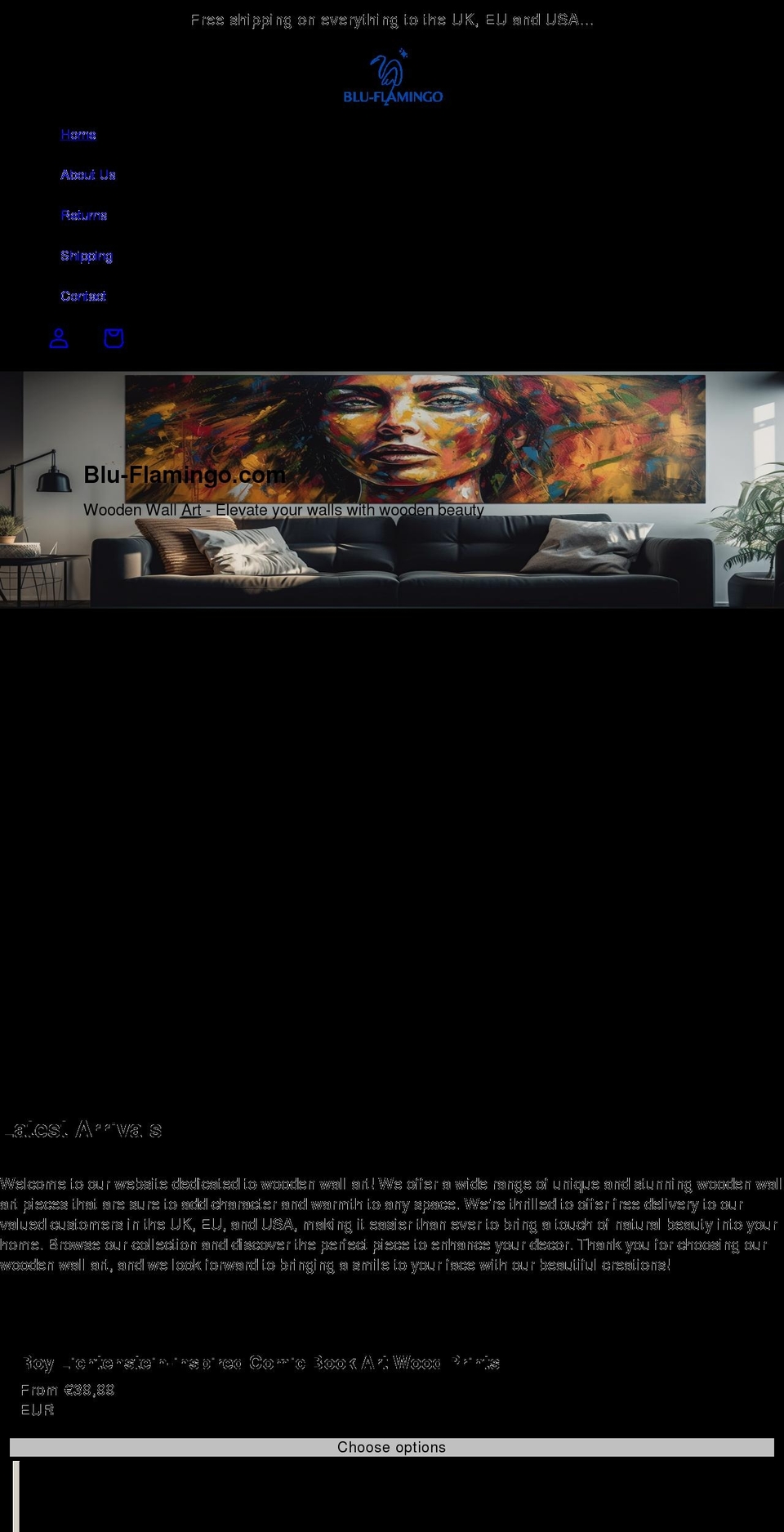 blu-flamingo.com — Shopify storefront screenshot