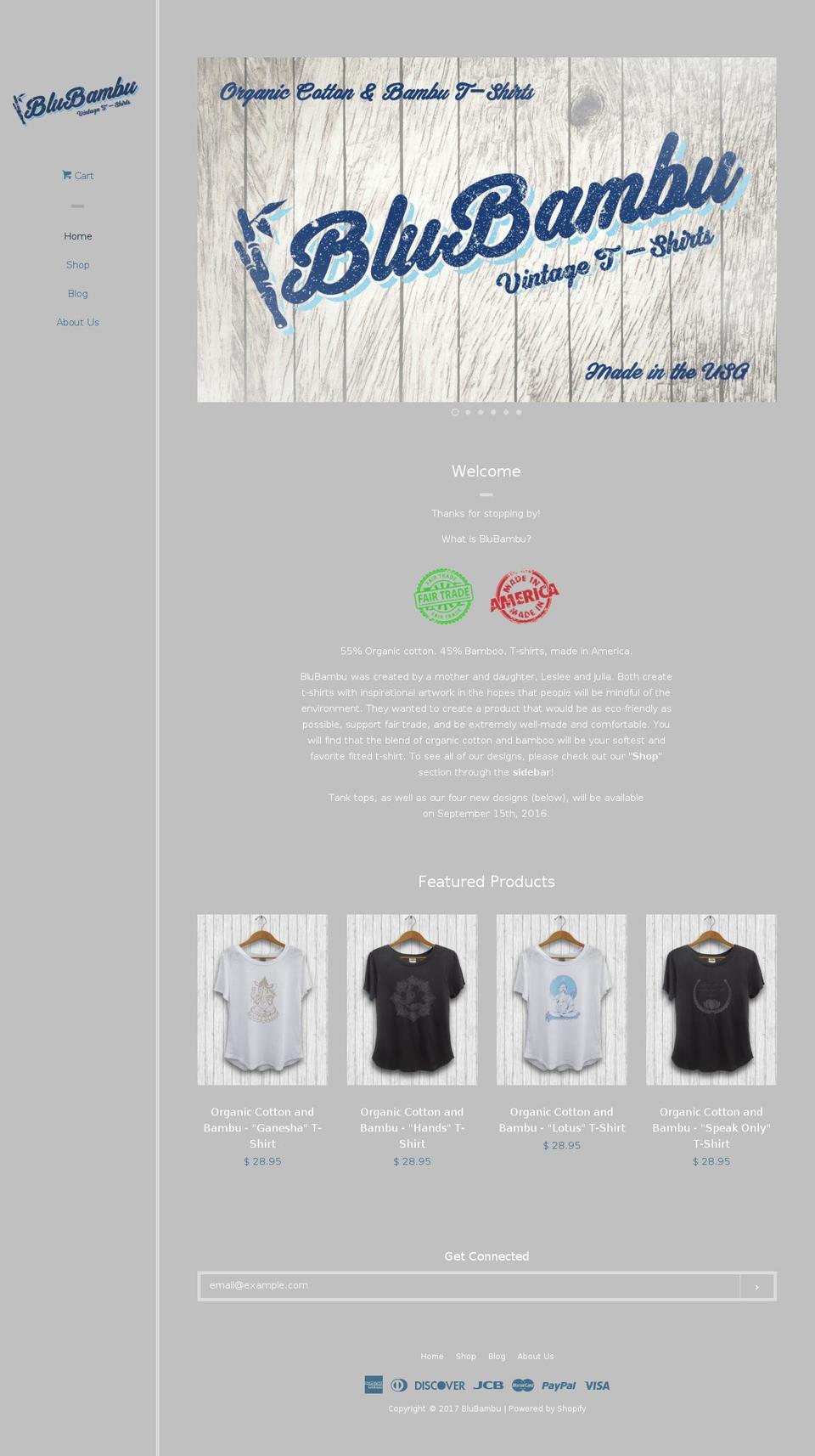 blubambushirts.com shopify website screenshot