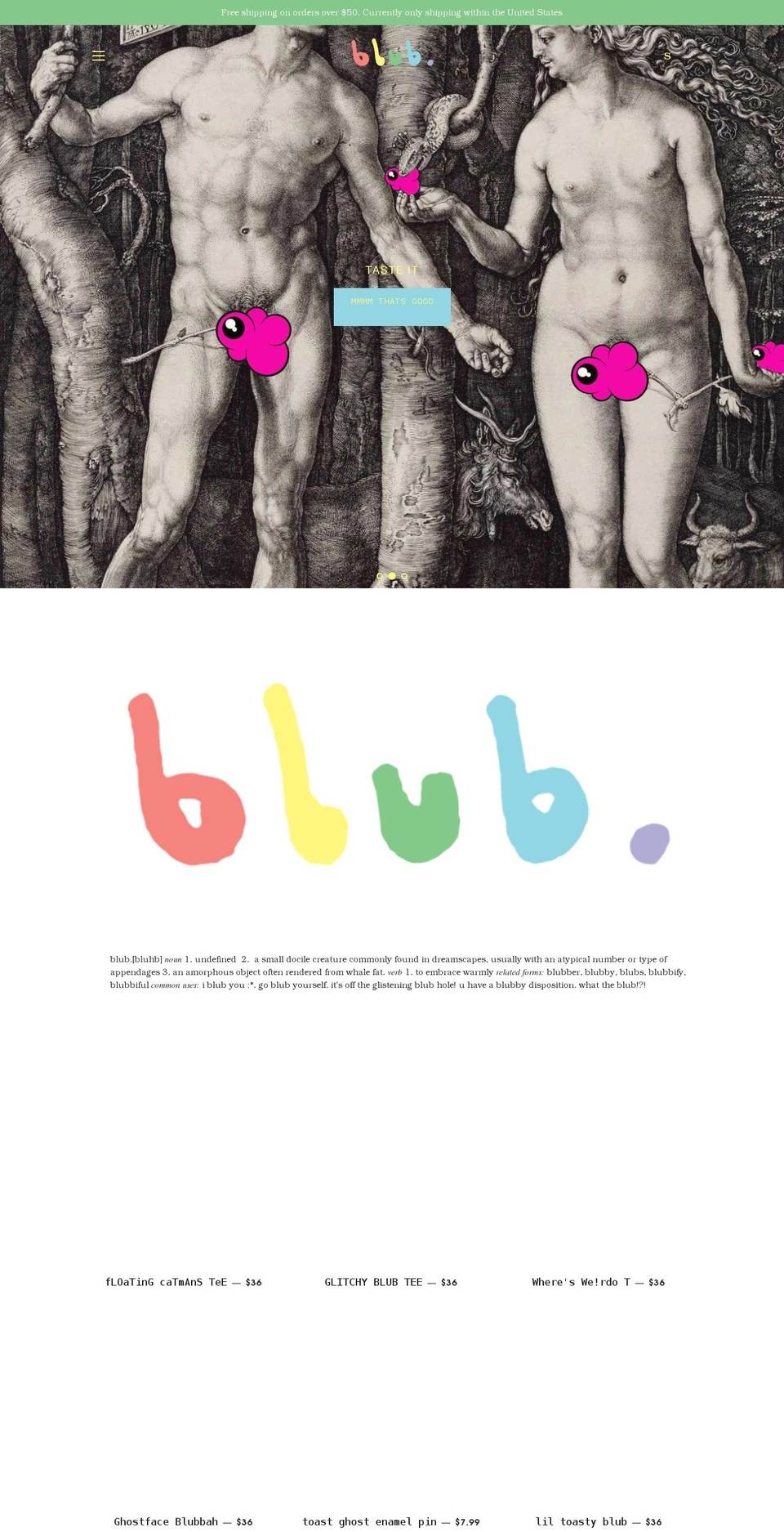 blubwear.com shopify website screenshot