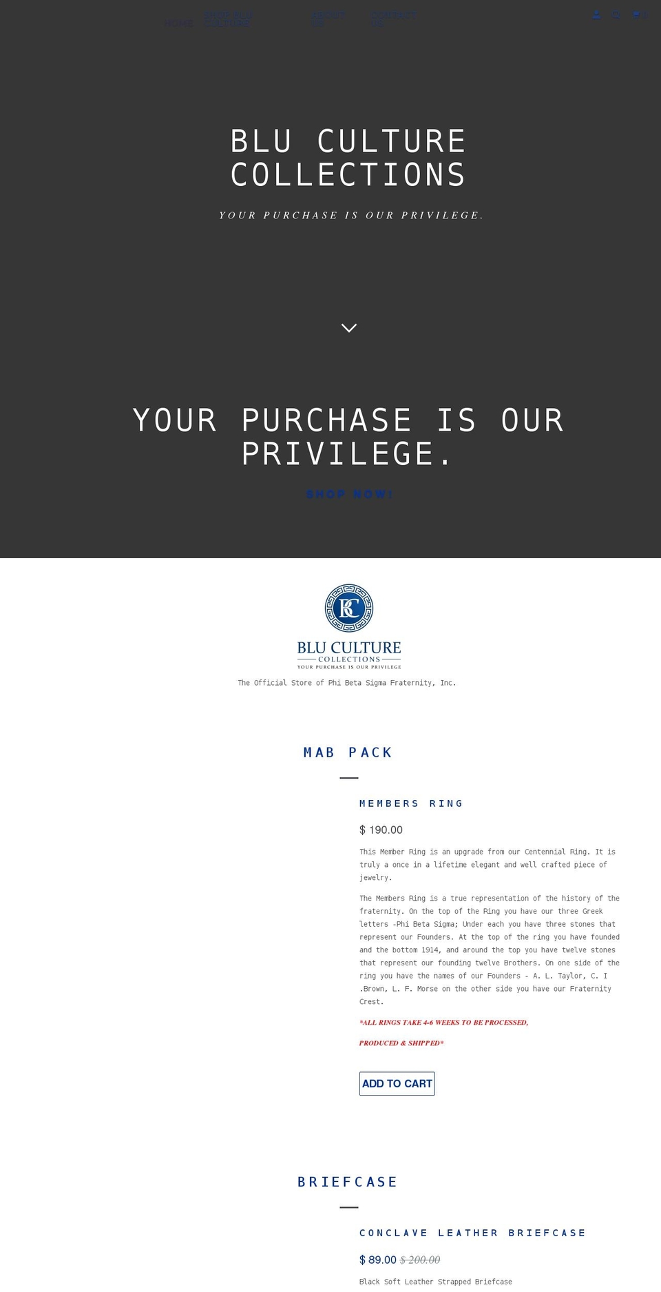 bluculturecollections.com shopify website screenshot