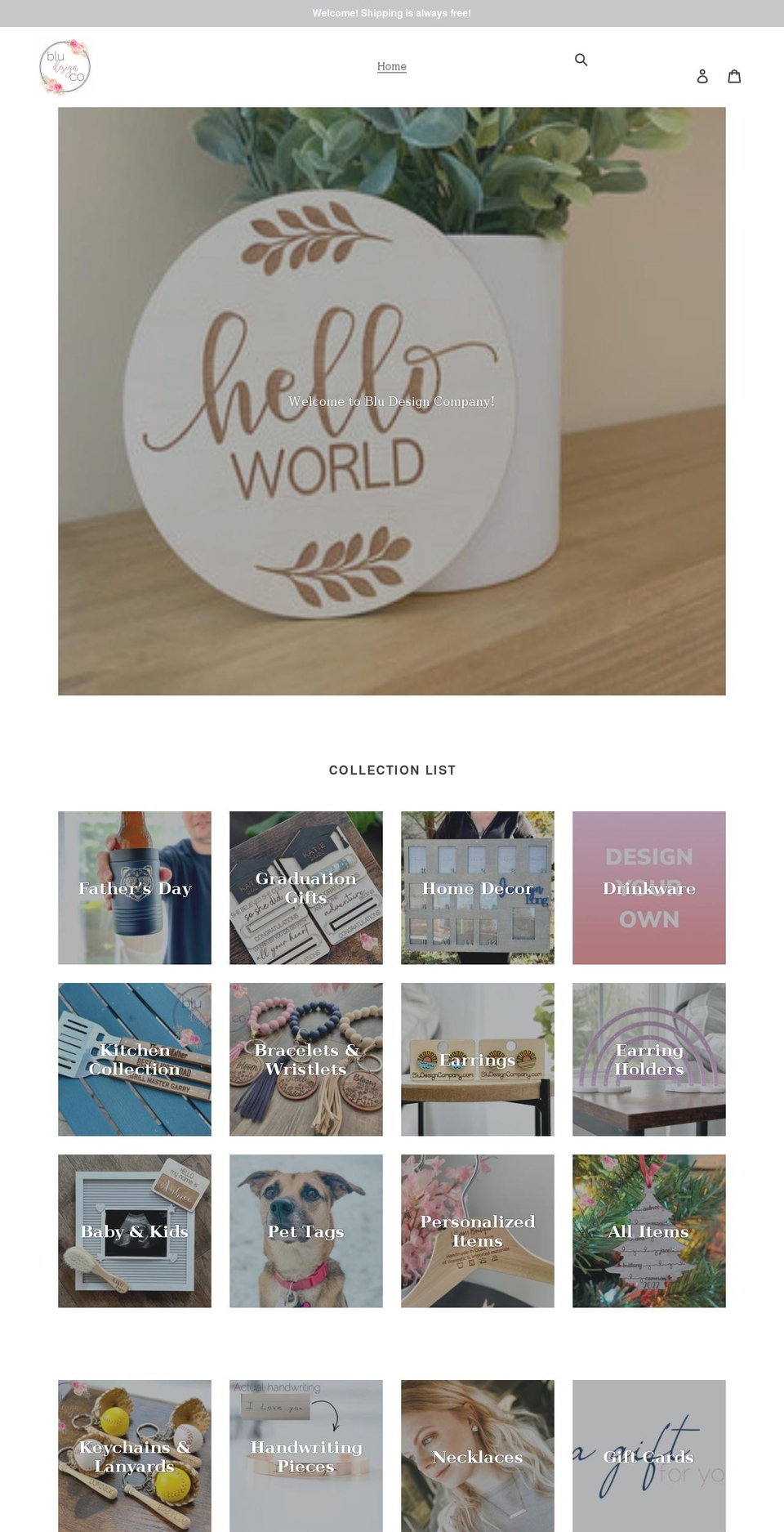 bludesigncompany.com shopify website screenshot