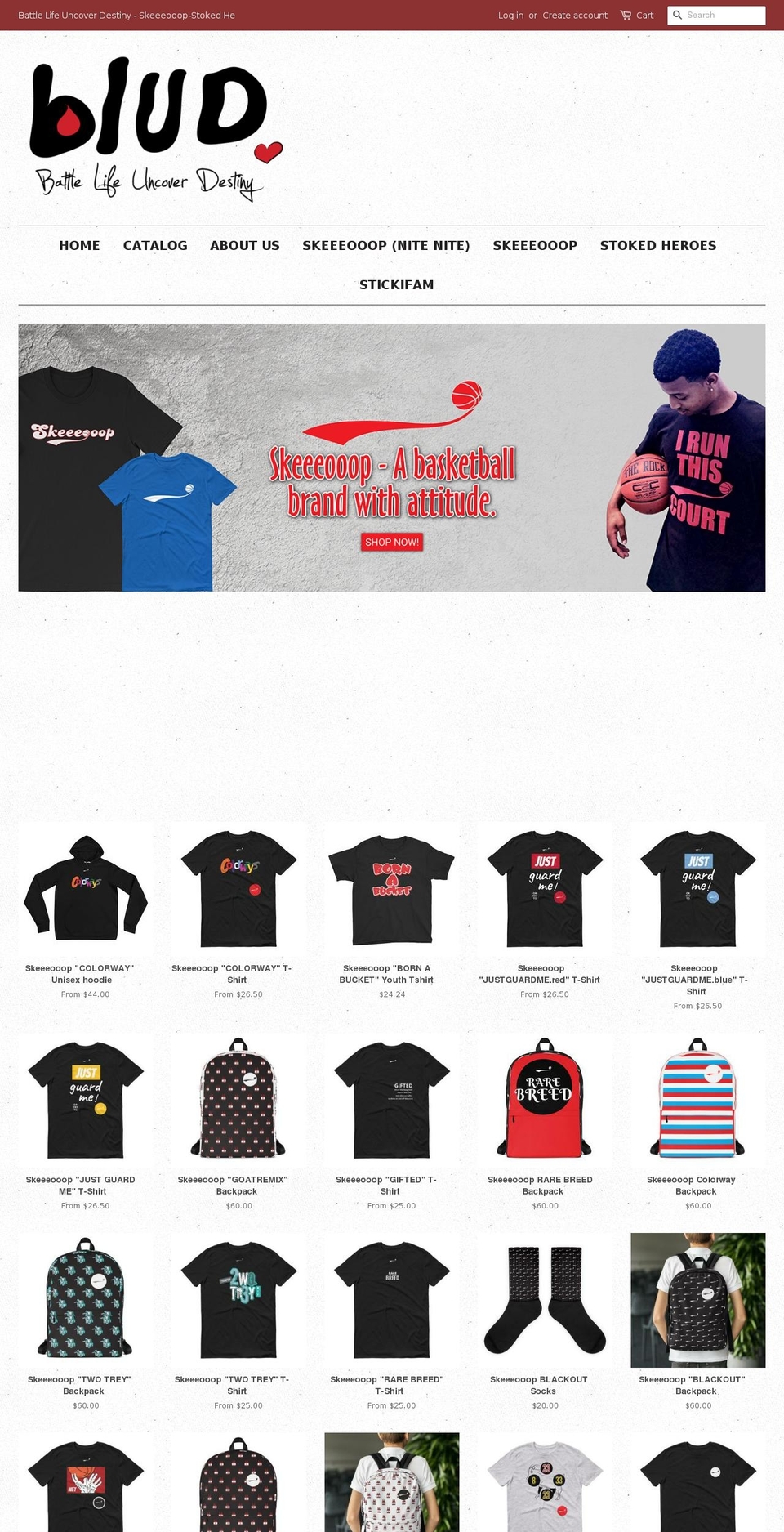 bludsweattearz.com shopify website screenshot