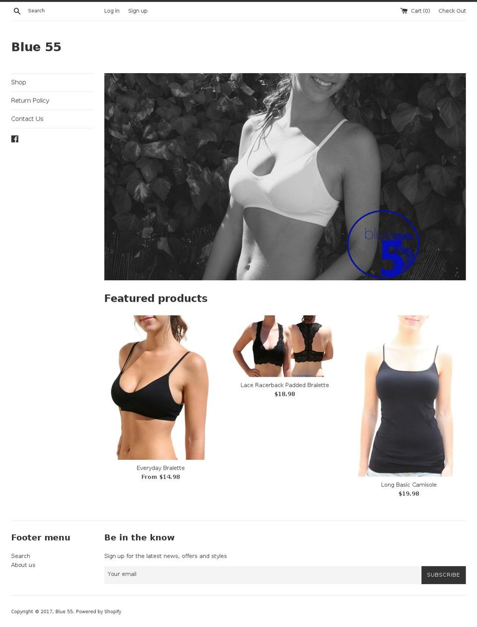 blue-55.com shopify website screenshot