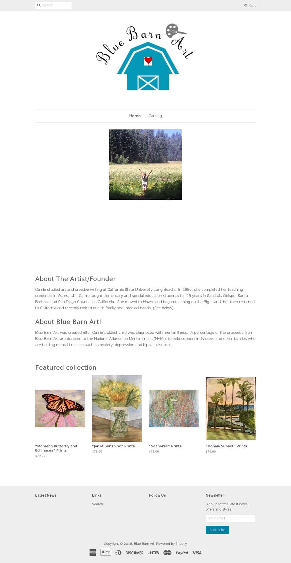 blue-barn-art.com — Shopify storefront screenshot