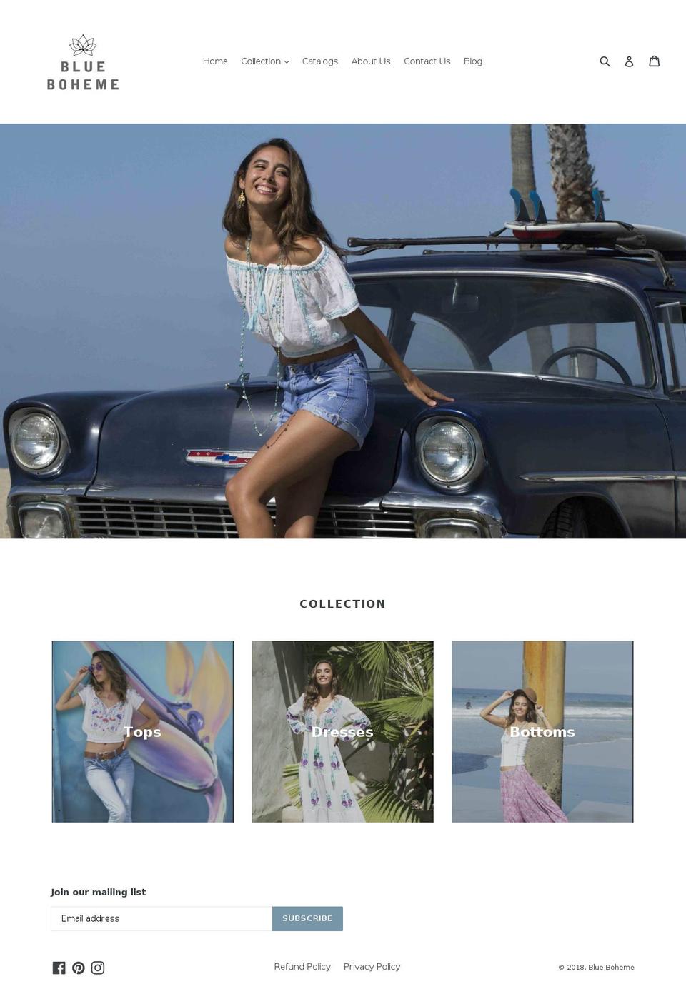 blue-boheme.myshopify.com shopify website screenshot