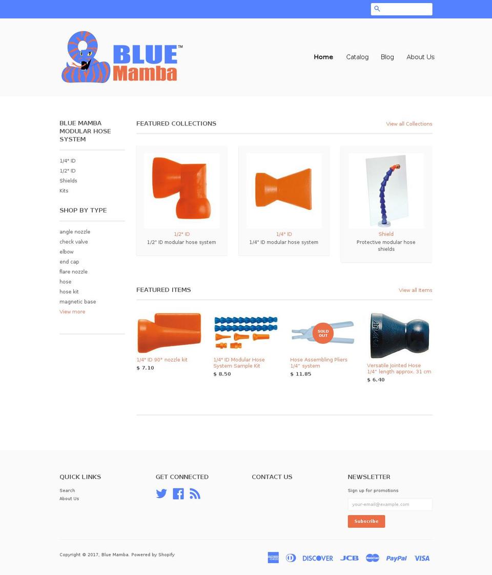 blue-mamba.com shopify website screenshot