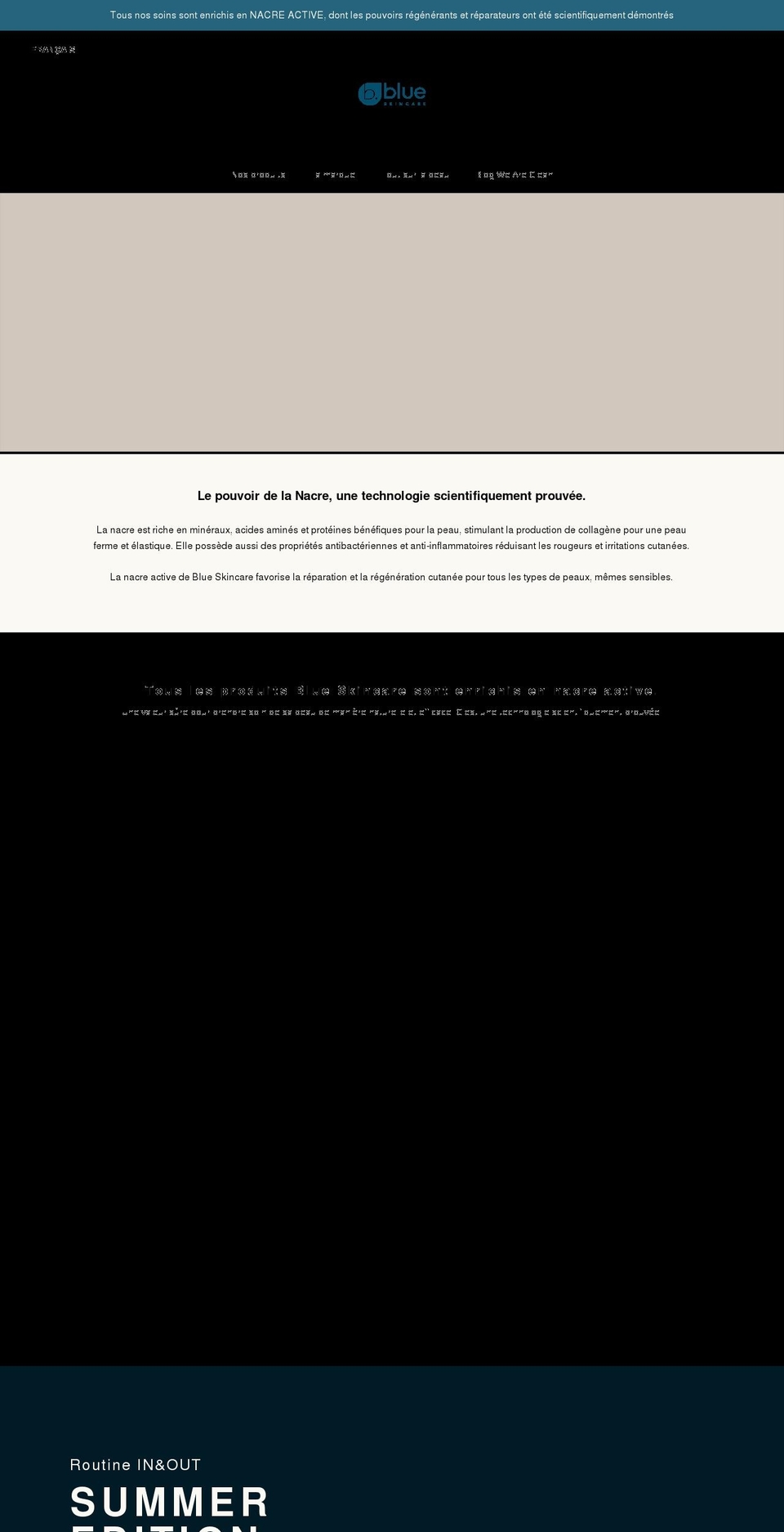 blue-skincare.com shopify website screenshot