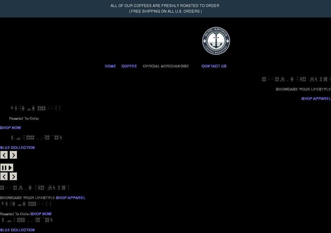 blueanchorcoffeeroasters.com shopify website screenshot