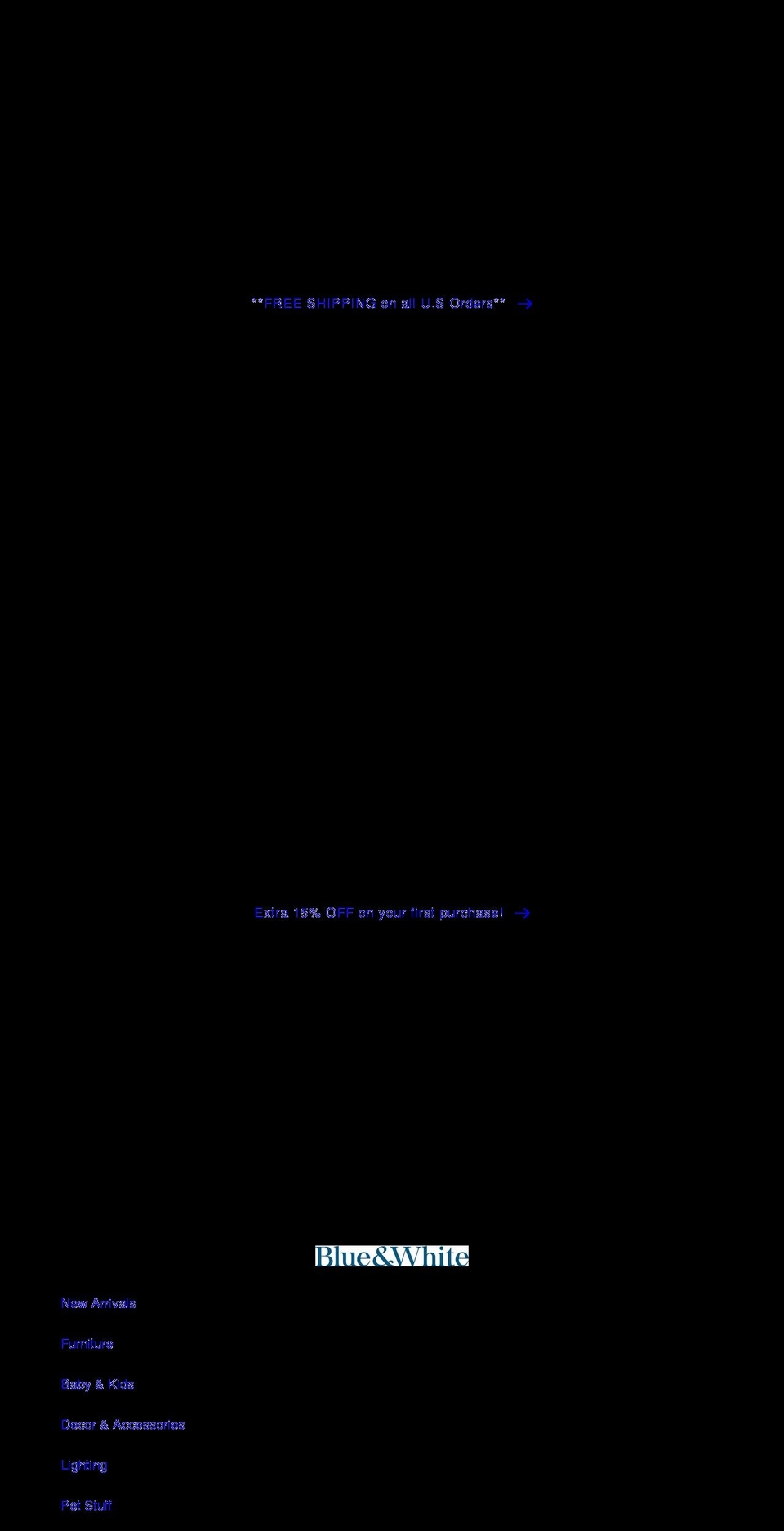 blueandwhiteshops.com shopify website screenshot