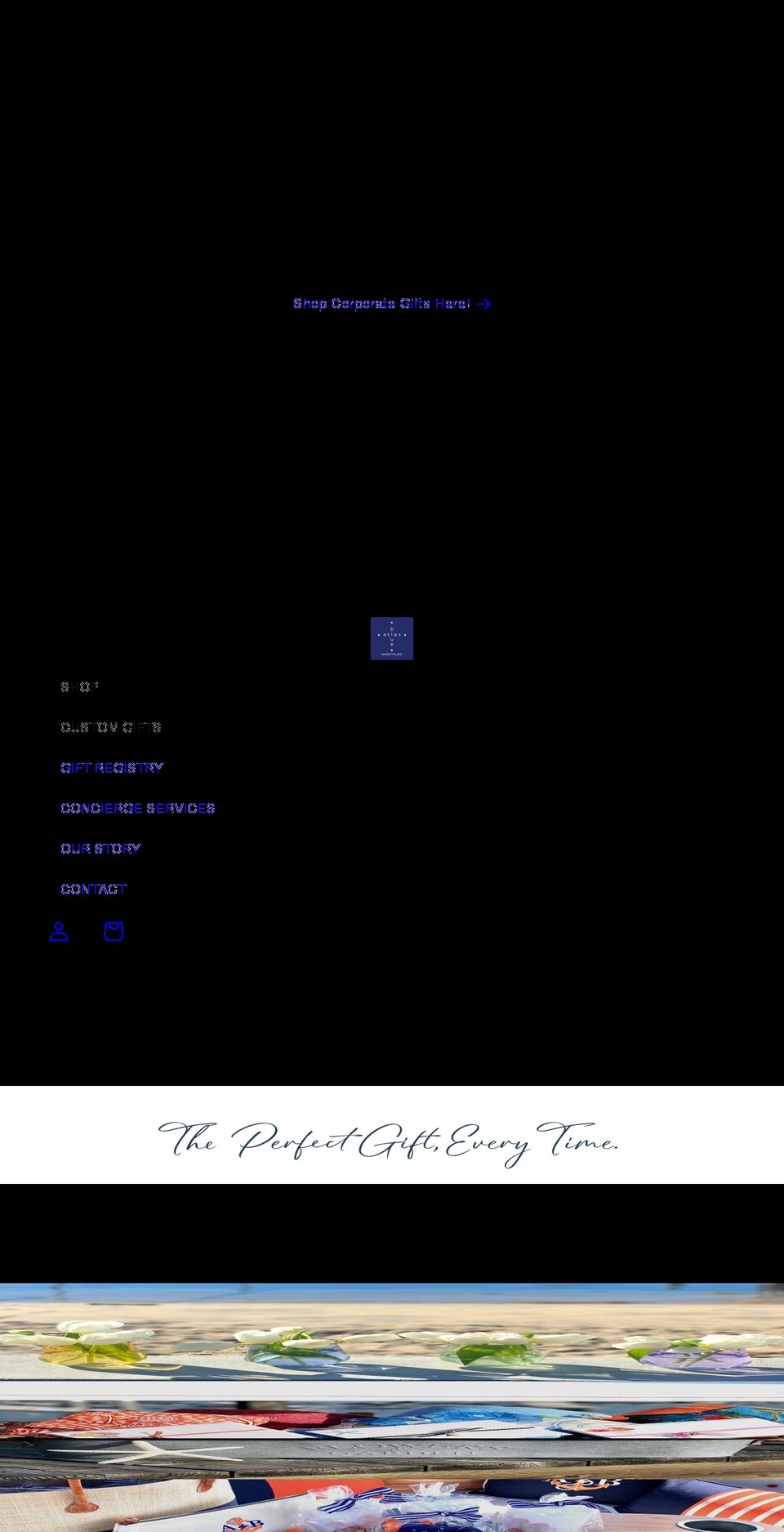 blueatlasmarketplace.com shopify website screenshot