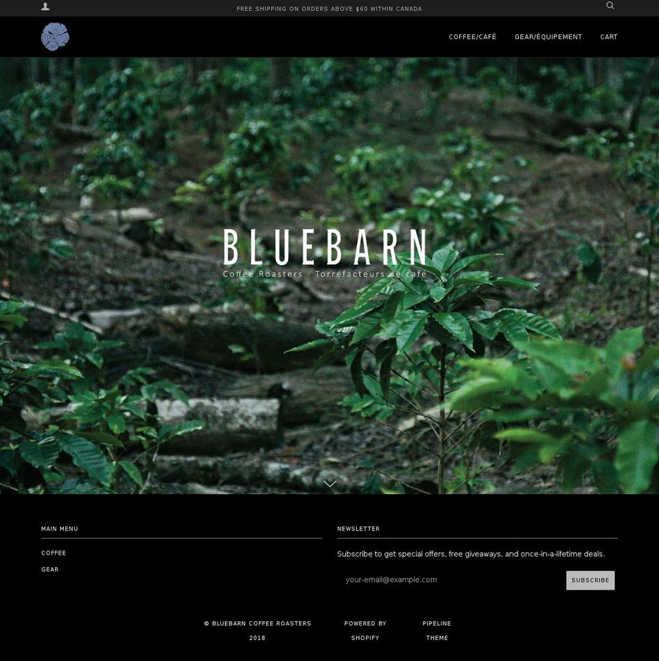 bluebarncoffeeroasters.com — Shopify storefront screenshot