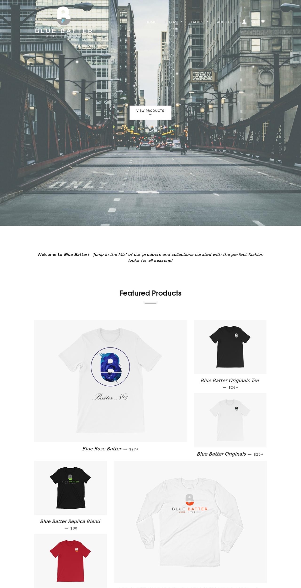 bluebatter.com — Shopify storefront screenshot