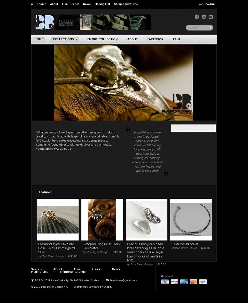 bluebayer.com — Shopify storefront screenshot