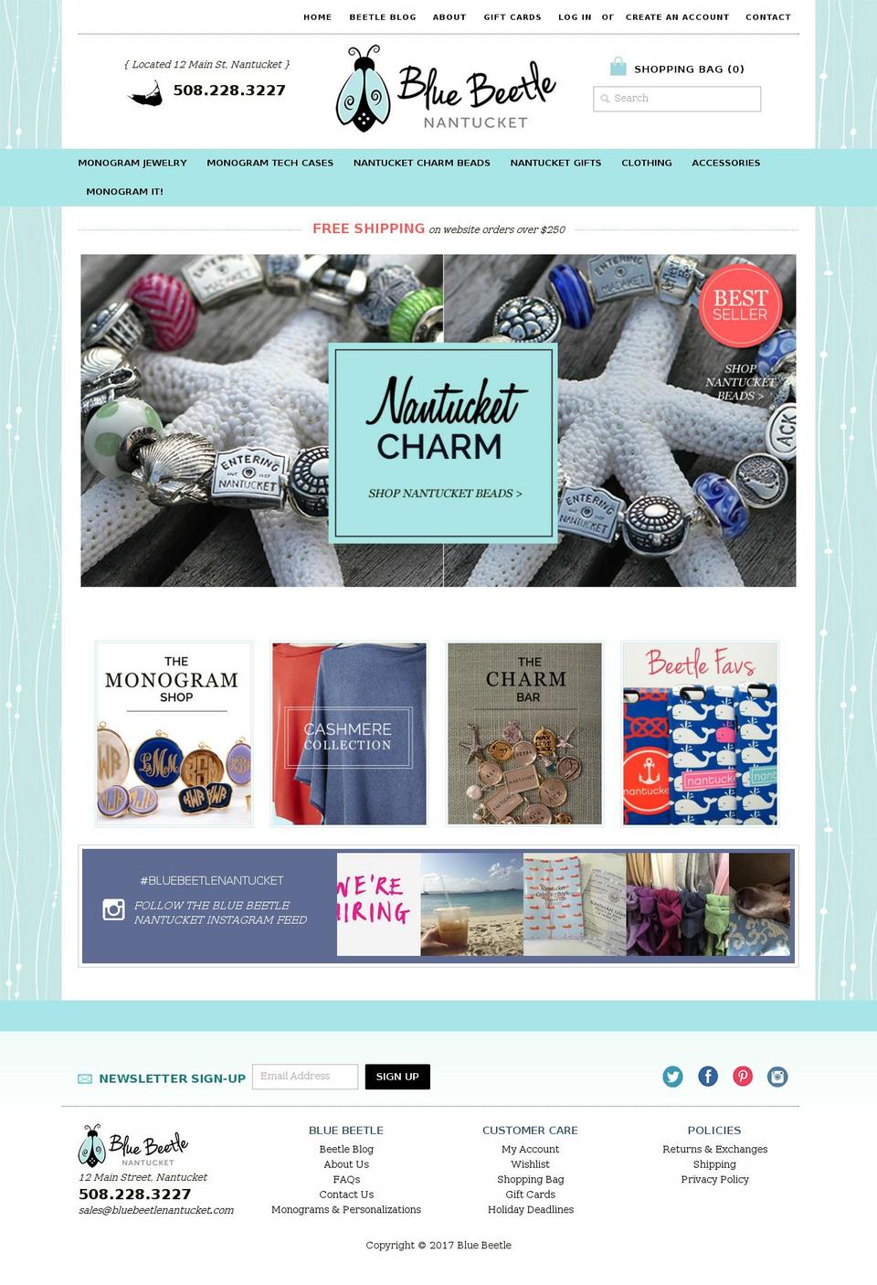 bluebeetlenantucket.com shopify website screenshot