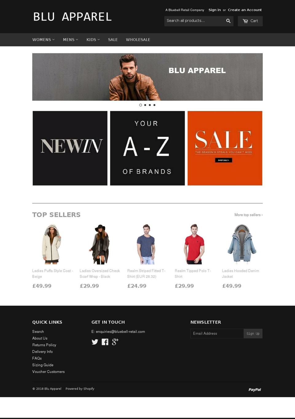 bluebell-retail.com — Shopify storefront screenshot