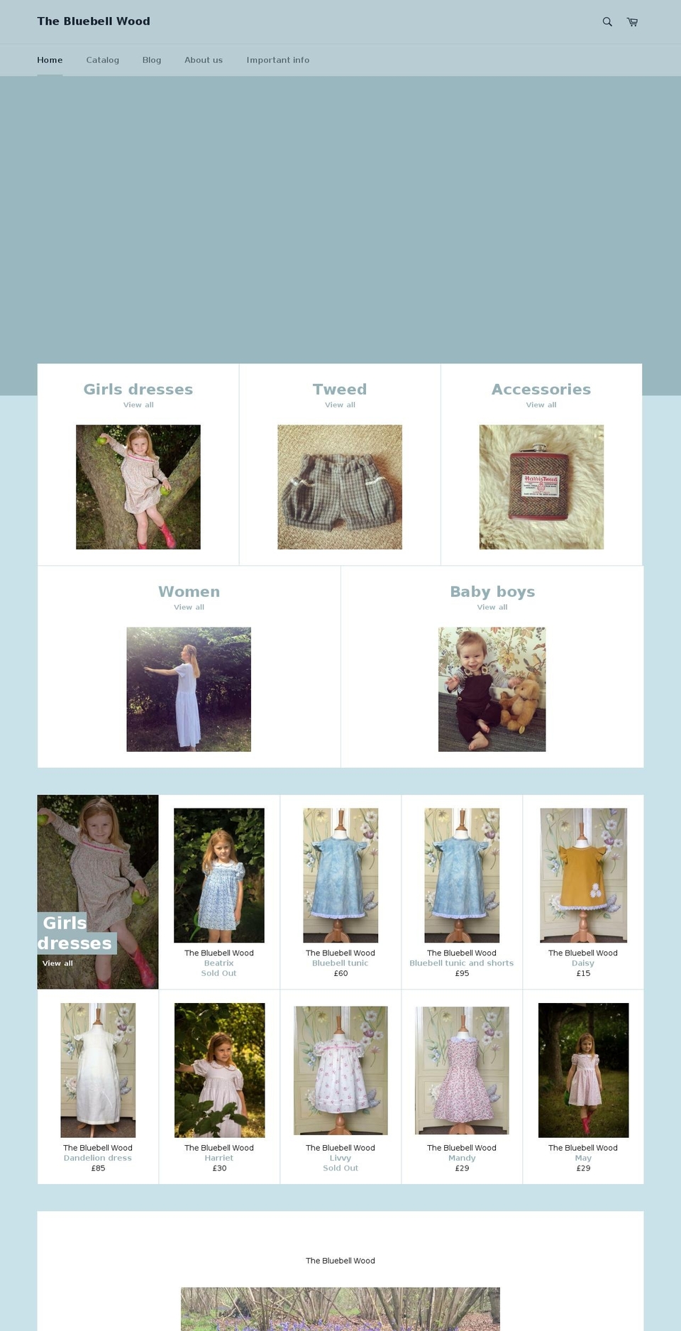 bluebell-wood.com shopify website screenshot