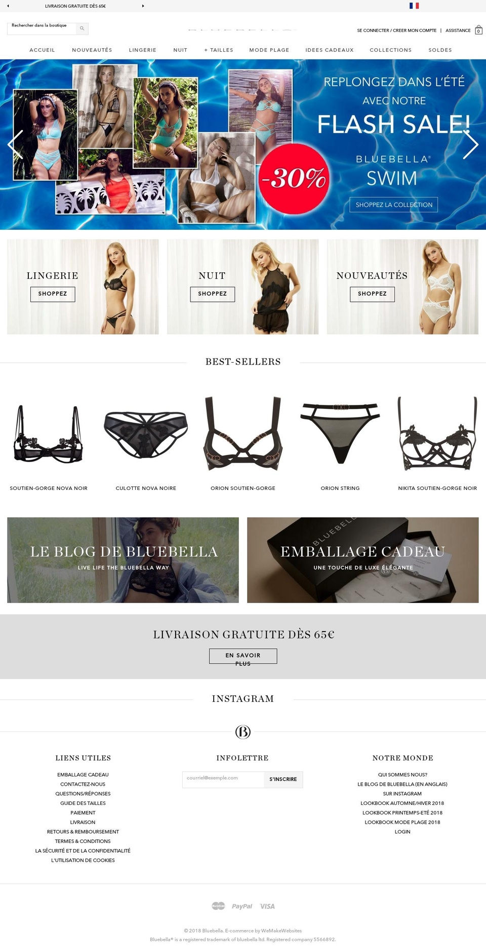 bluebella.fr shopify website screenshot