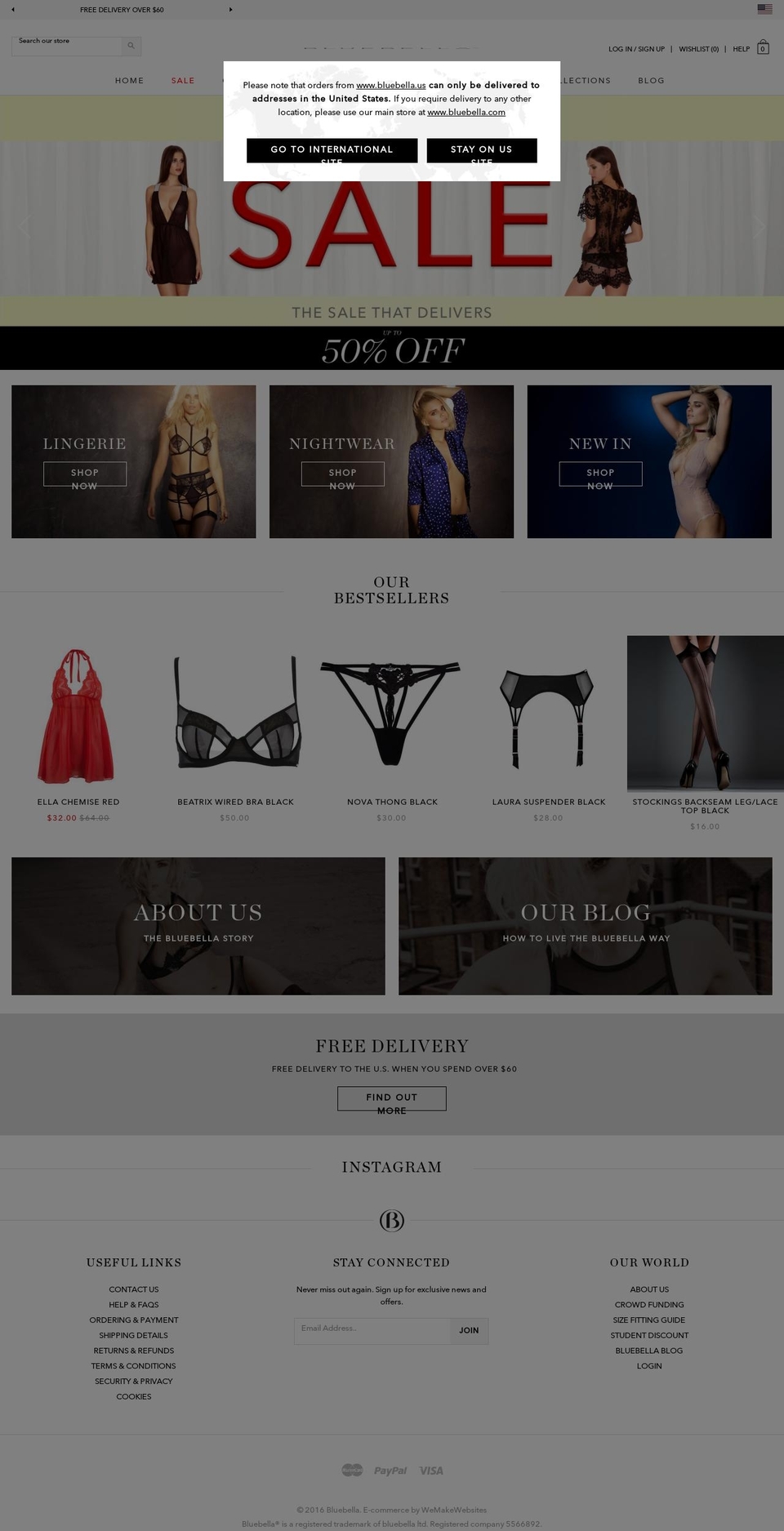 bluebella.us shopify website screenshot