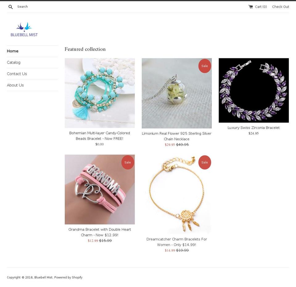 bluebellmist.com — Shopify storefront screenshot