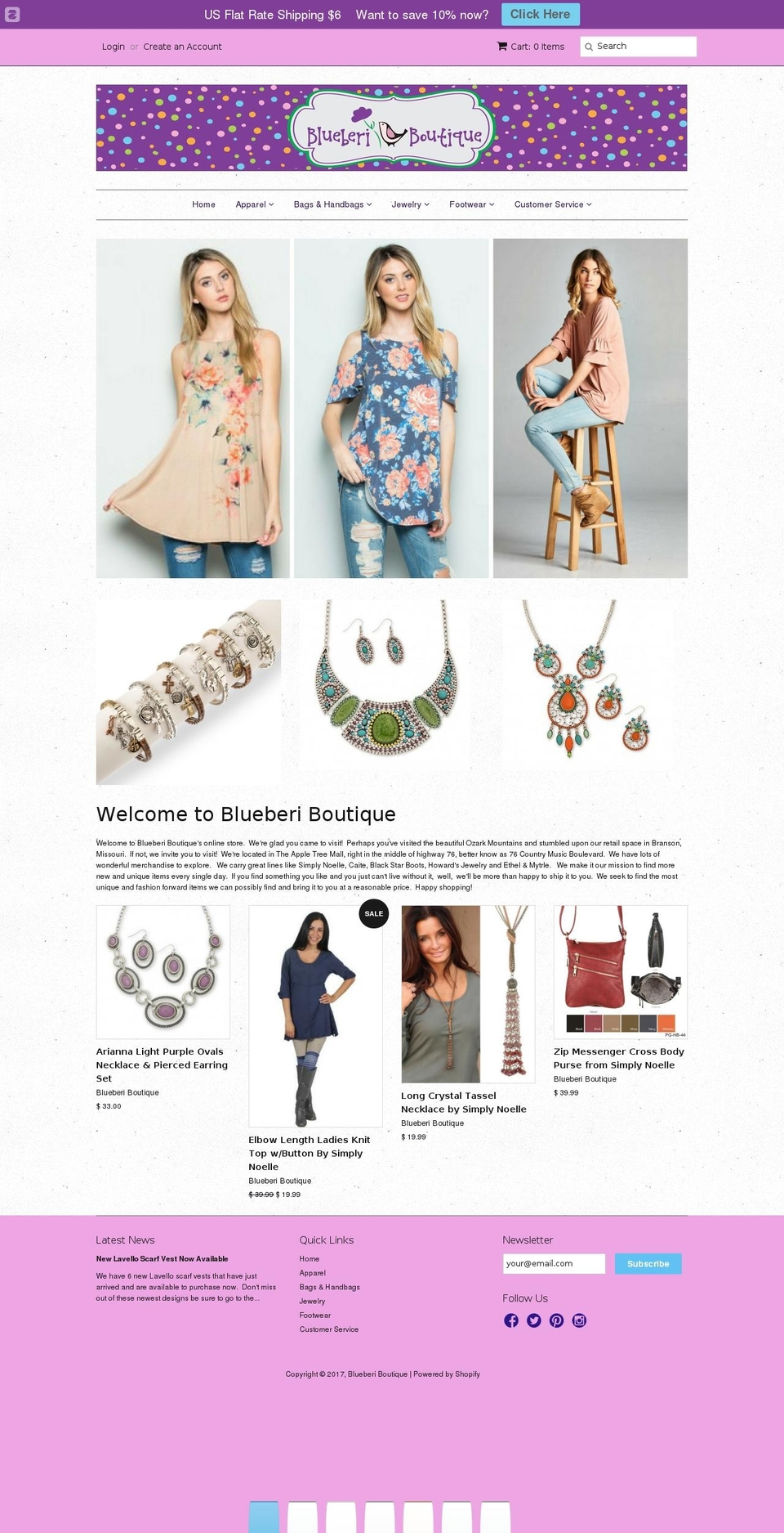 blueberiboutique.com shopify website screenshot