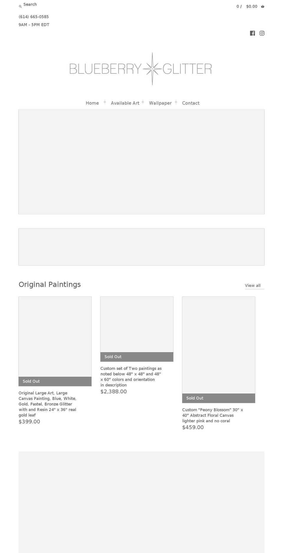 blueberryglitter.com shopify website screenshot