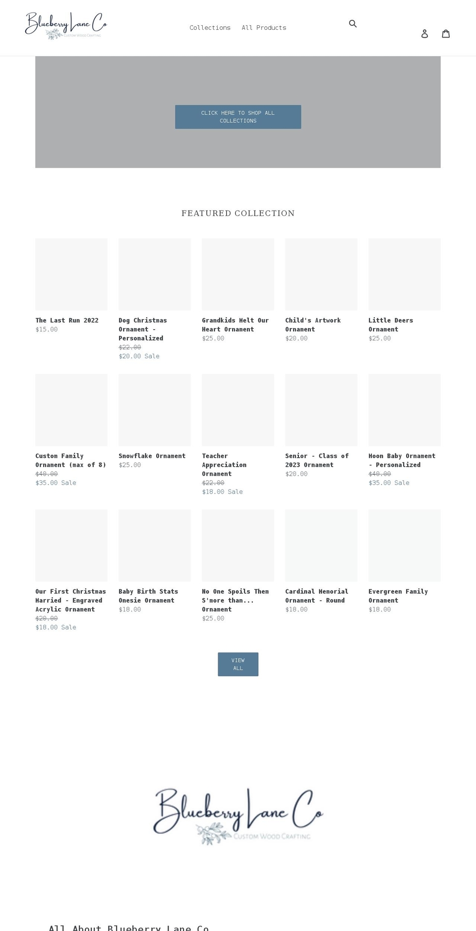 blueberrylaneco.com shopify website screenshot