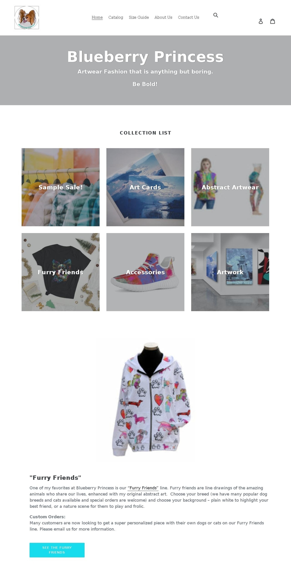 blueberryprincess.com shopify website screenshot
