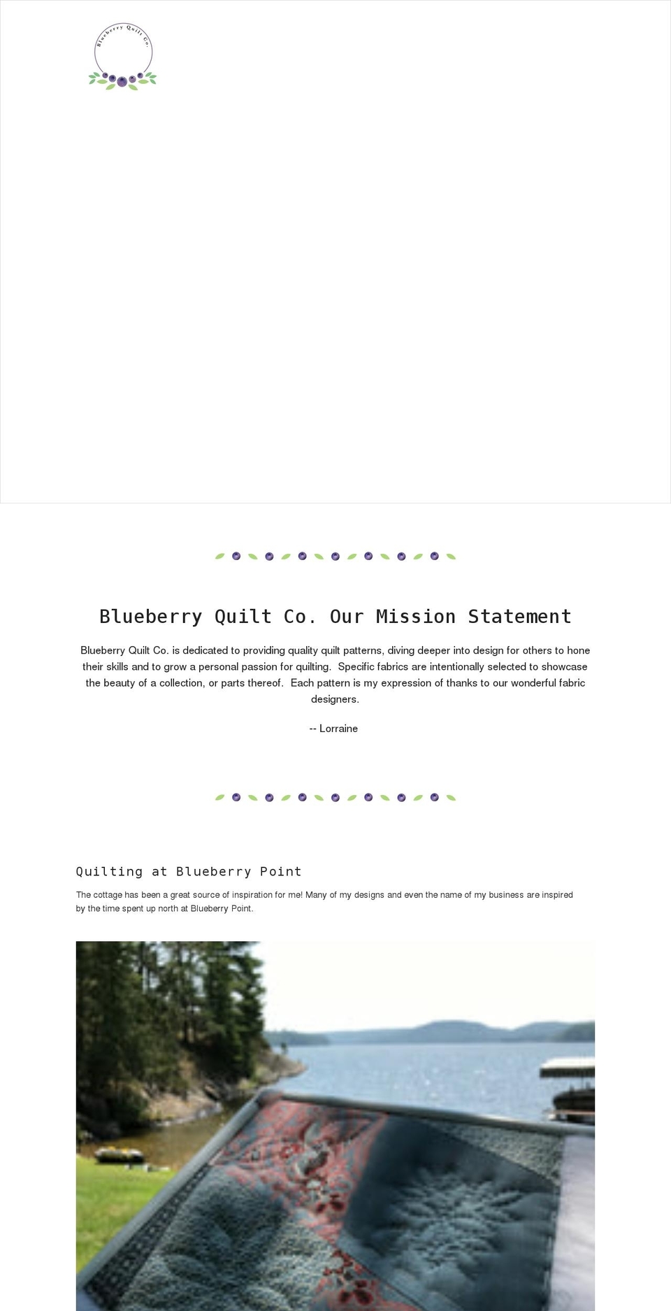 blueberryquiltco.com shopify website screenshot