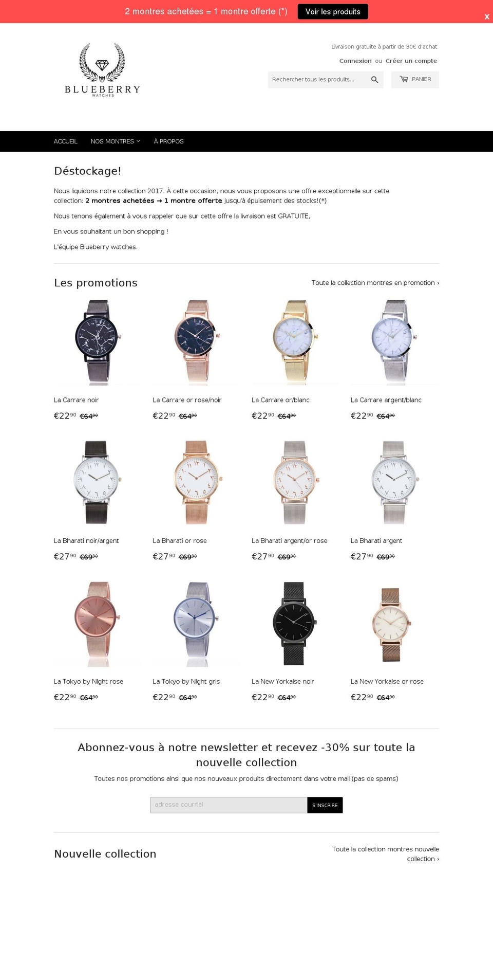 blueberrywatches.com — Shopify storefront screenshot