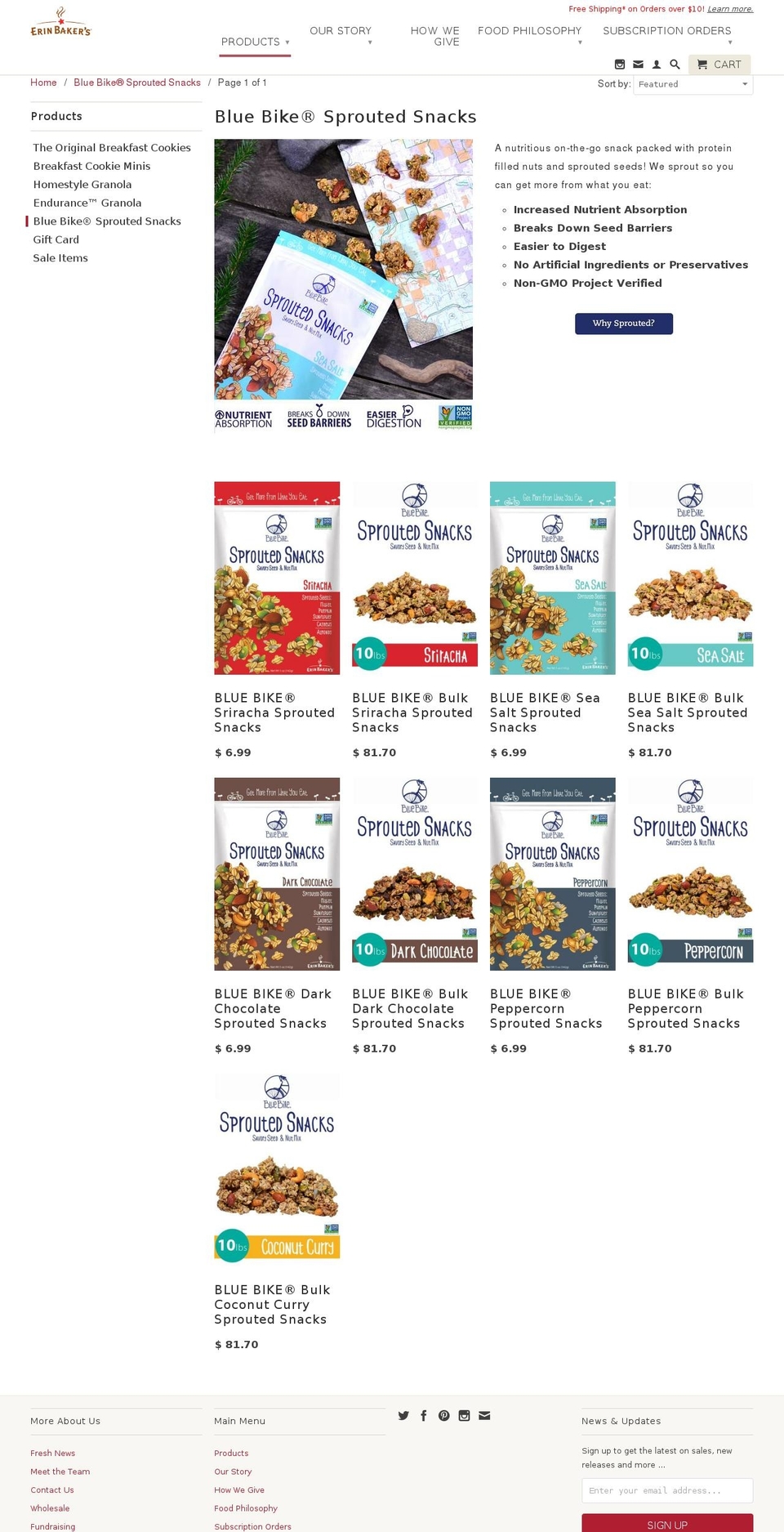 bluebikefoods.com shopify website screenshot