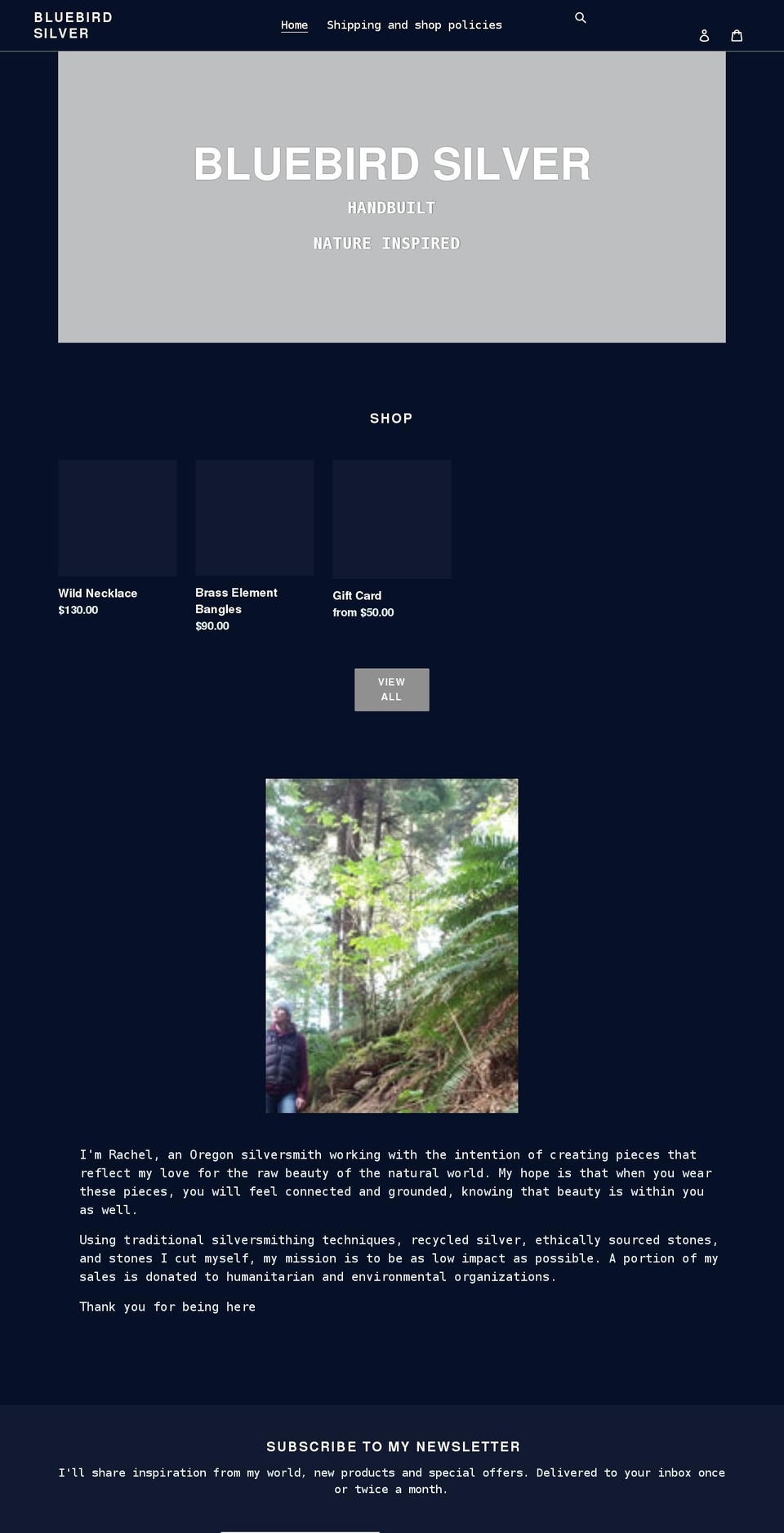 bluebirdsilver.com shopify website screenshot