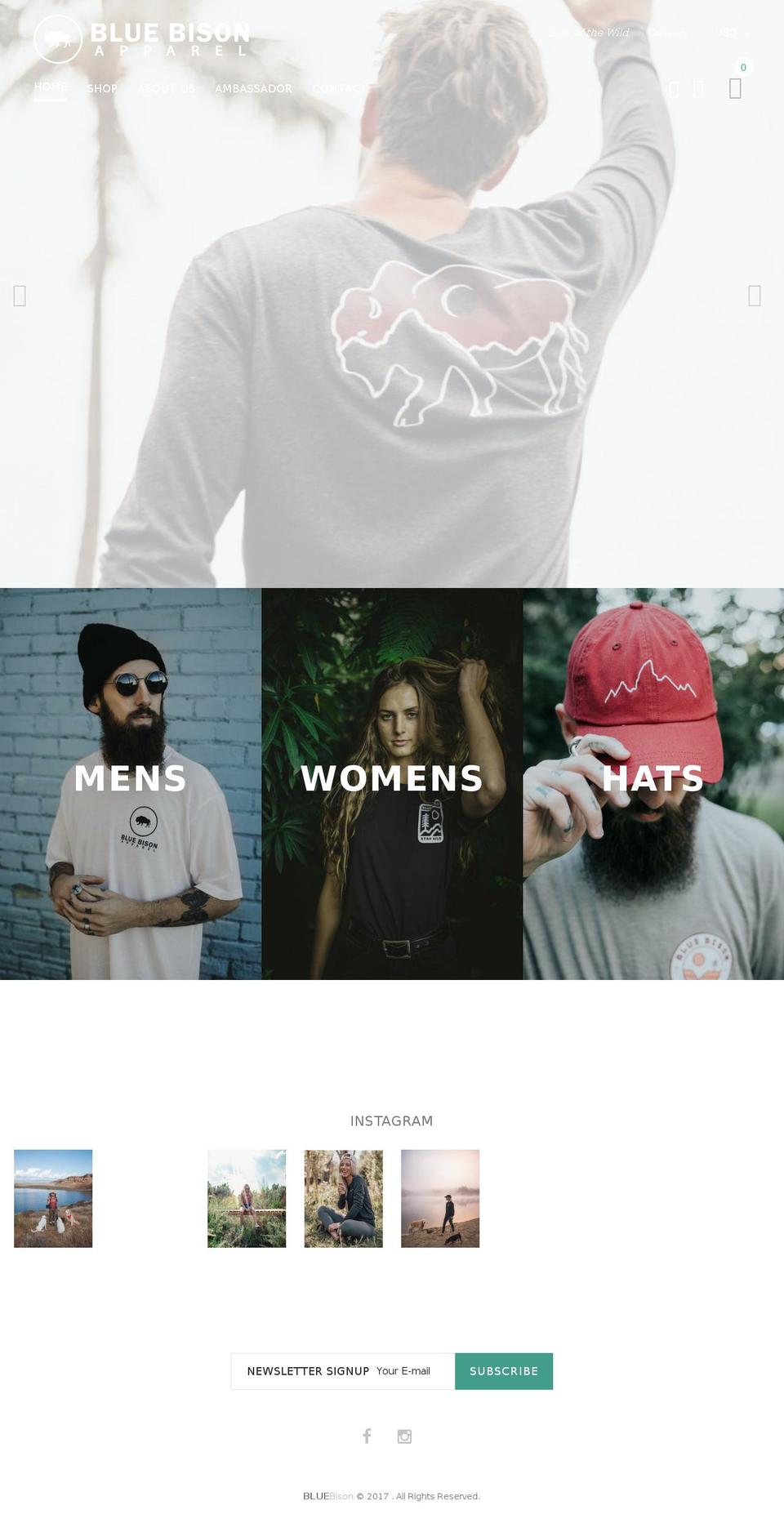 bluebisonapparel.com shopify website screenshot