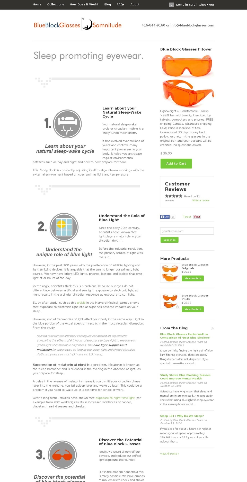 blueblockingglasses.com shopify website screenshot