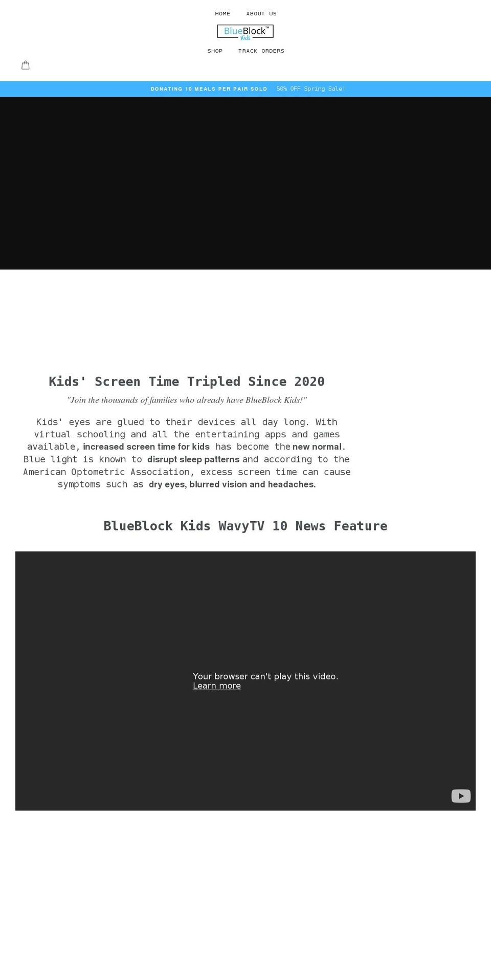 blueblockkids.com shopify website screenshot