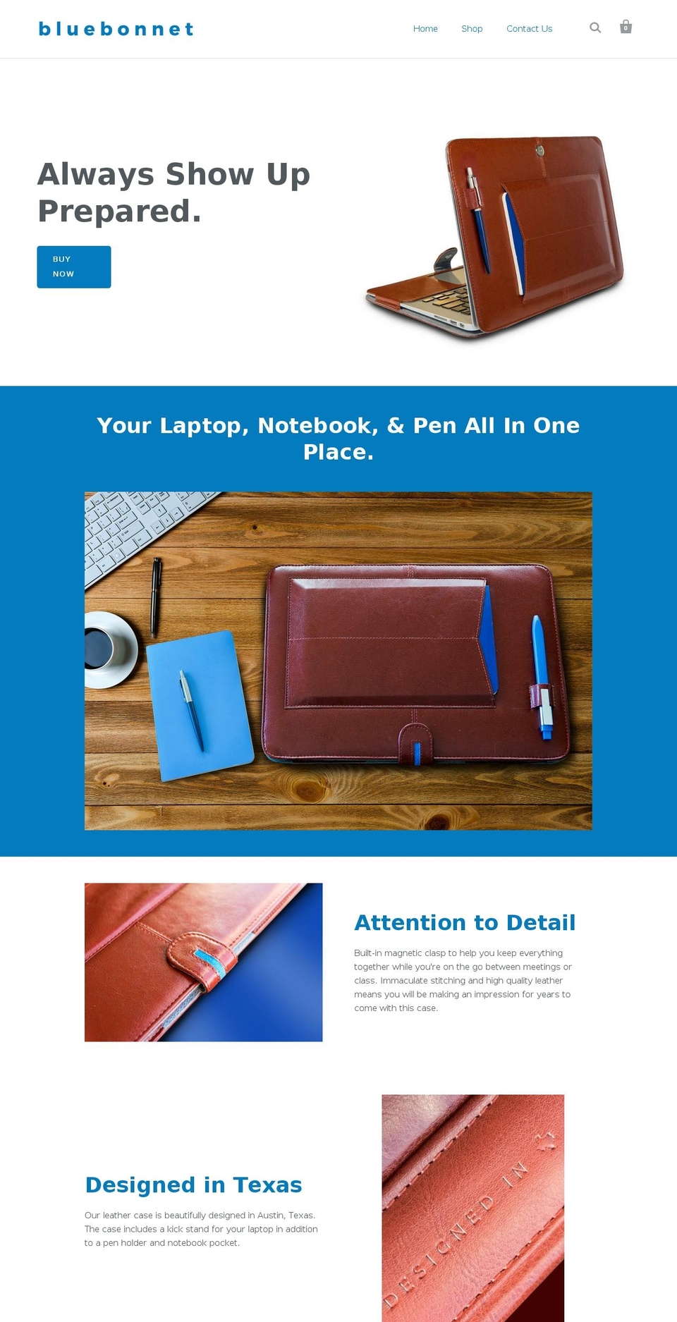 bluebonnetcase.com shopify website screenshot