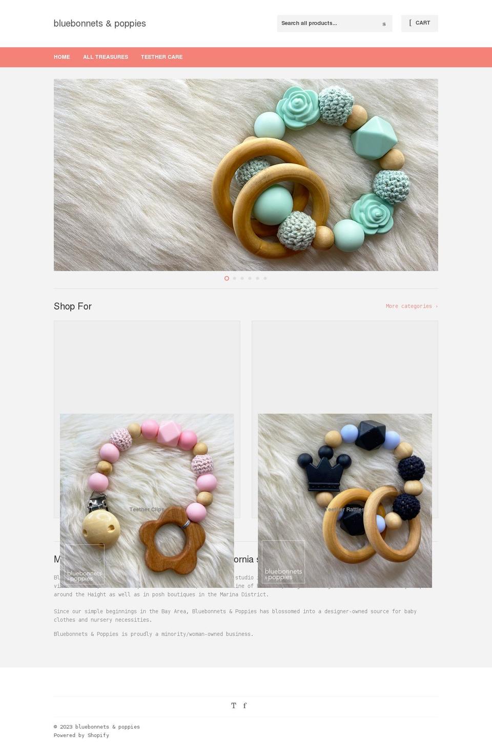 bluebonnetsandpoppies.com shopify website screenshot