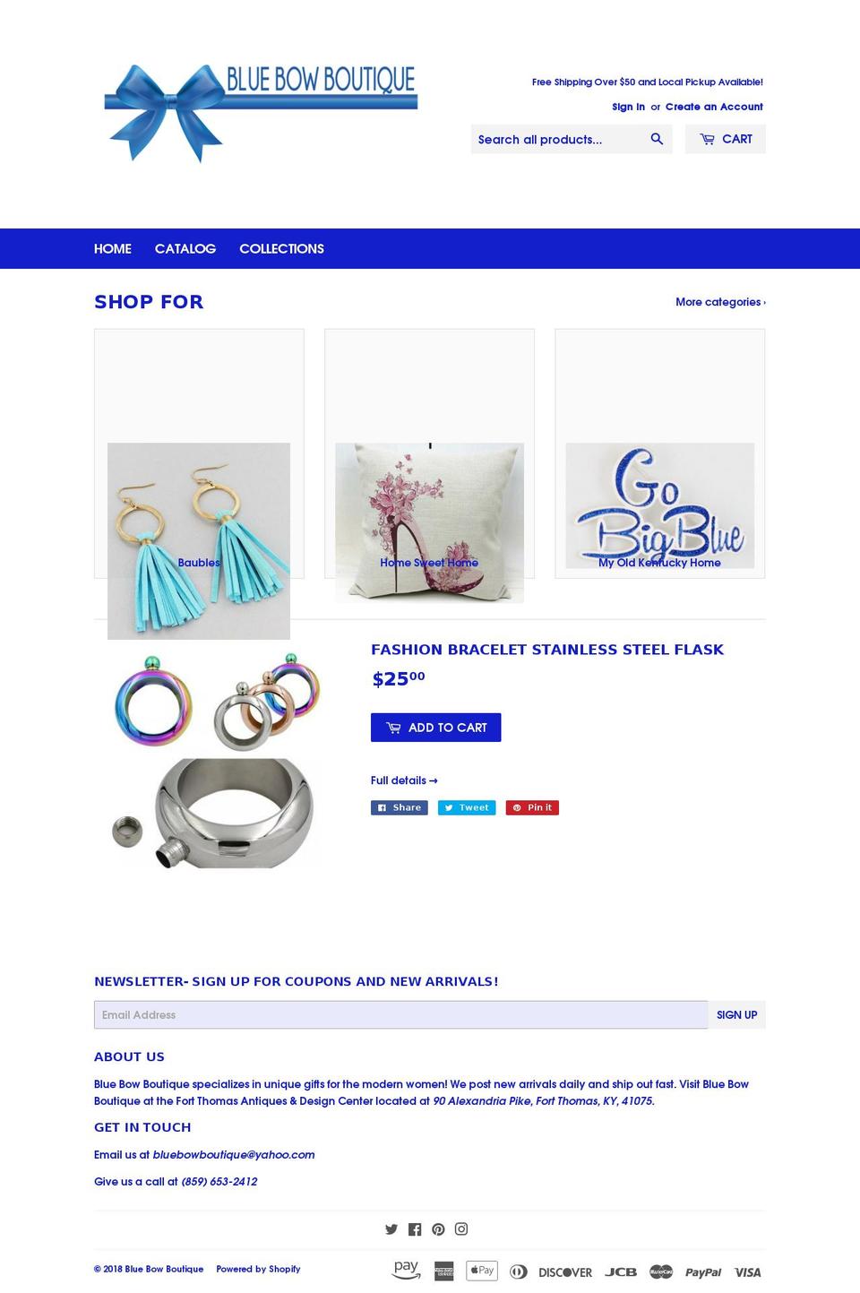 bluebowboutique.net shopify website screenshot
