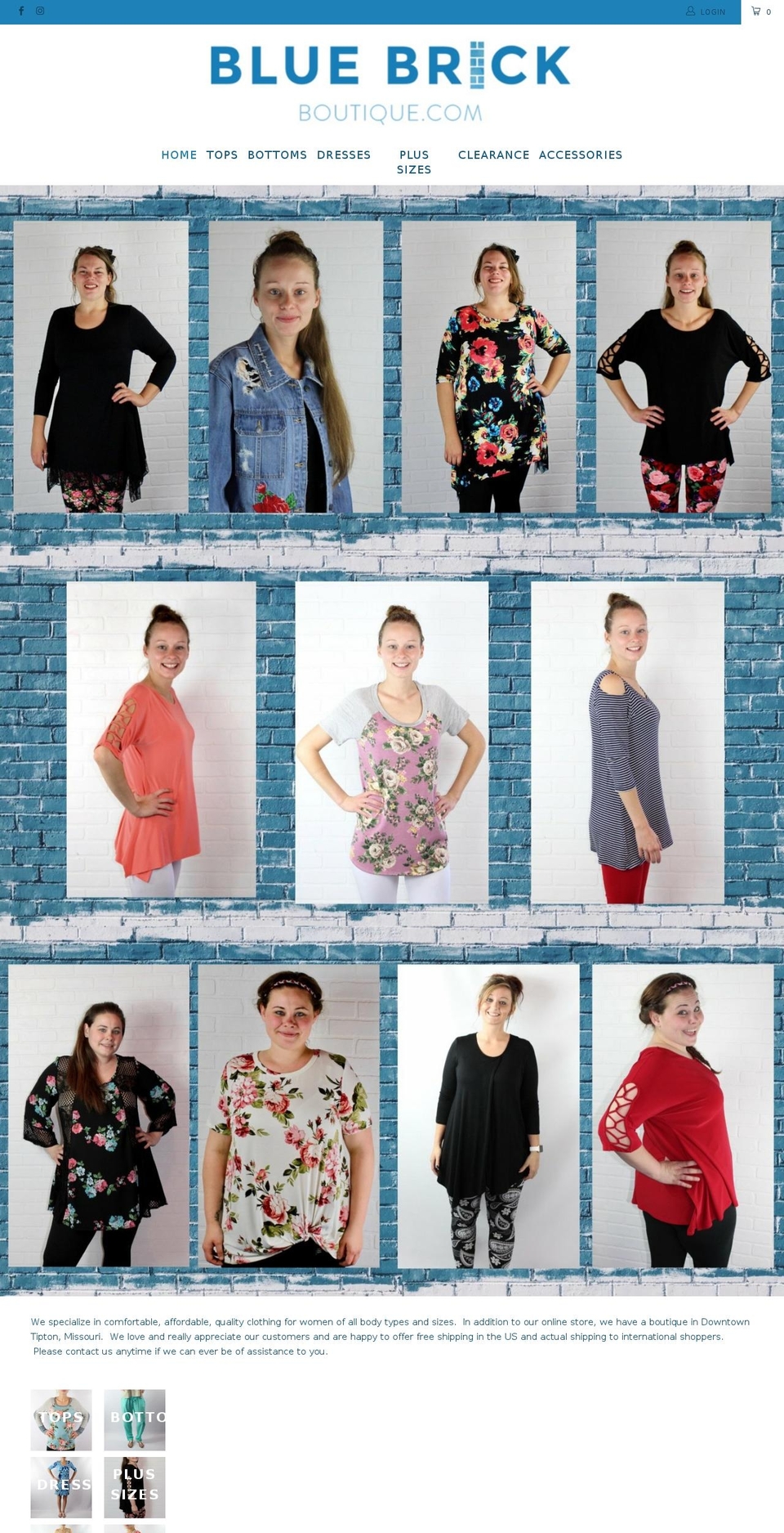 bluebrickboutique.com — Shopify storefront screenshot