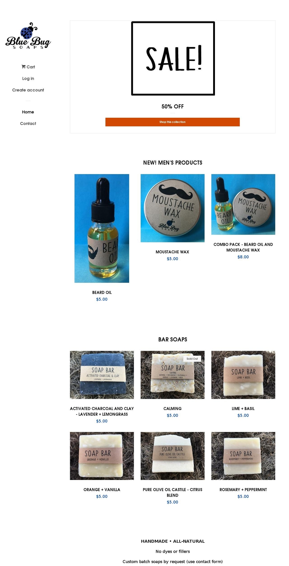 bluebugsoaps.com — Shopify storefront screenshot