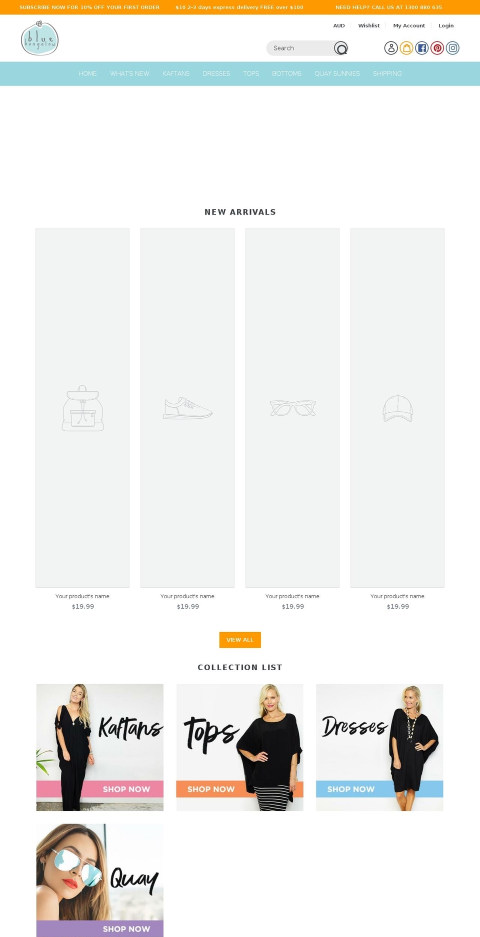 bluebungalowfashion.com — Shopify storefront screenshot
