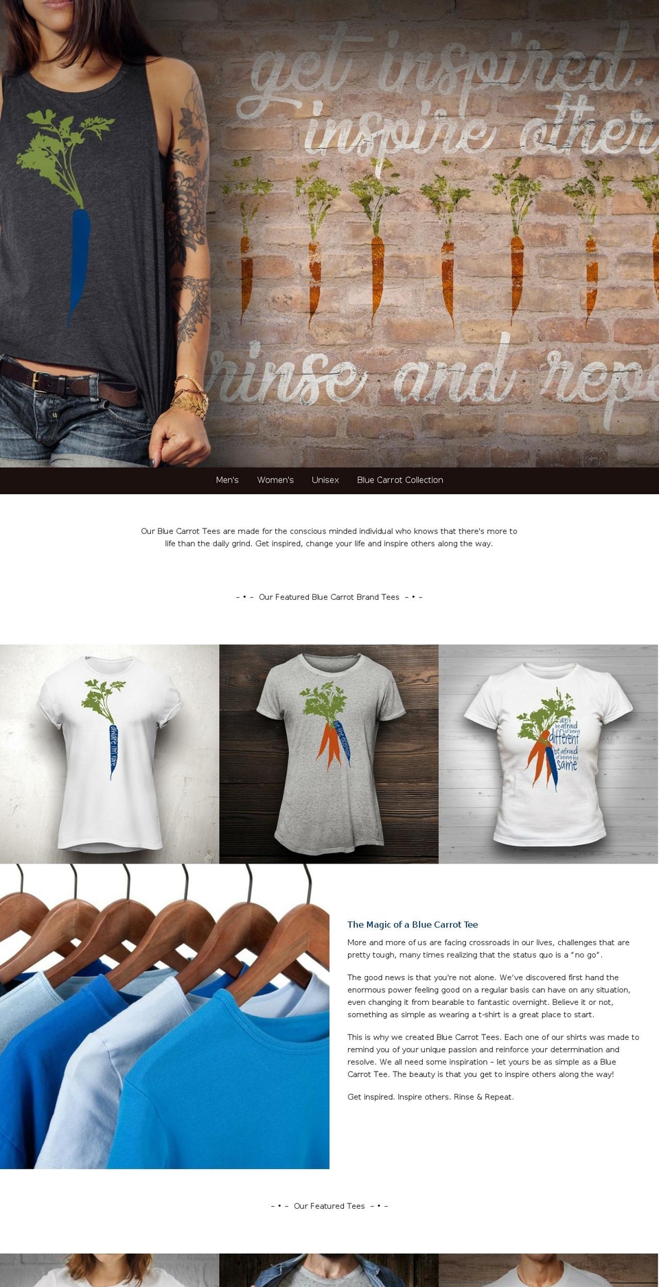 bluecarrottees.com — Shopify storefront screenshot