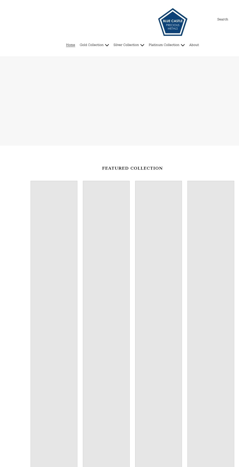 bluecastlepreciousmetals.com shopify website screenshot