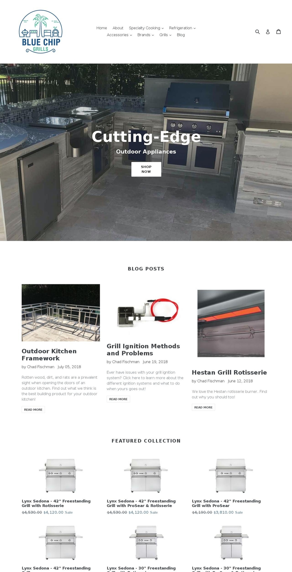 bluechipgrills.com — Shopify storefront screenshot