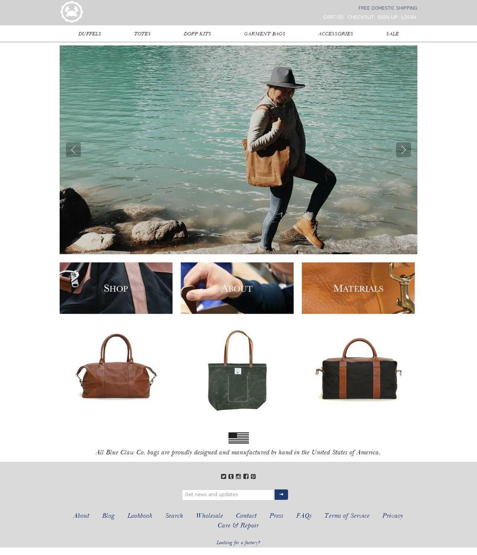 blueclawco.com shopify website screenshot