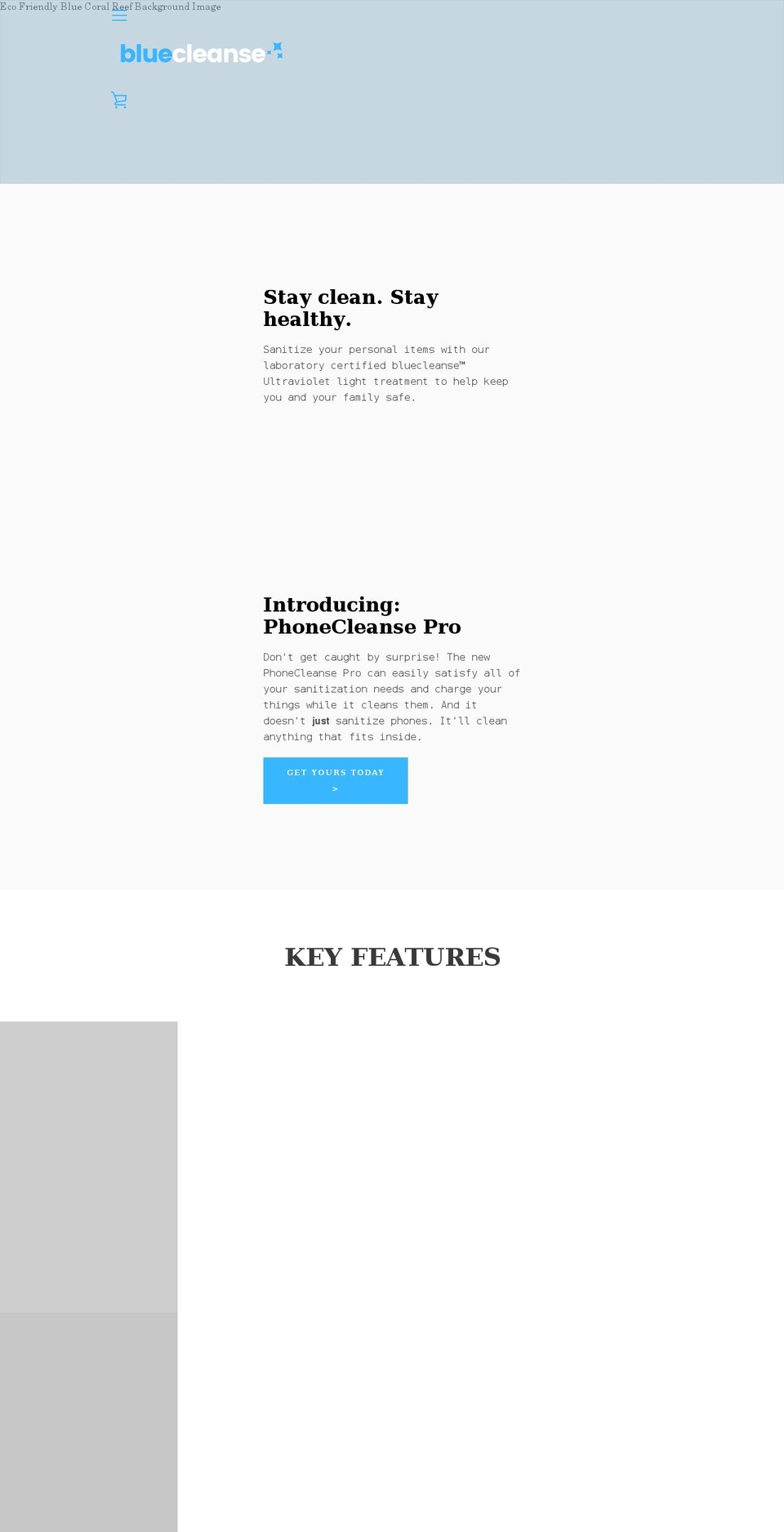 bluecleanse.com shopify website screenshot